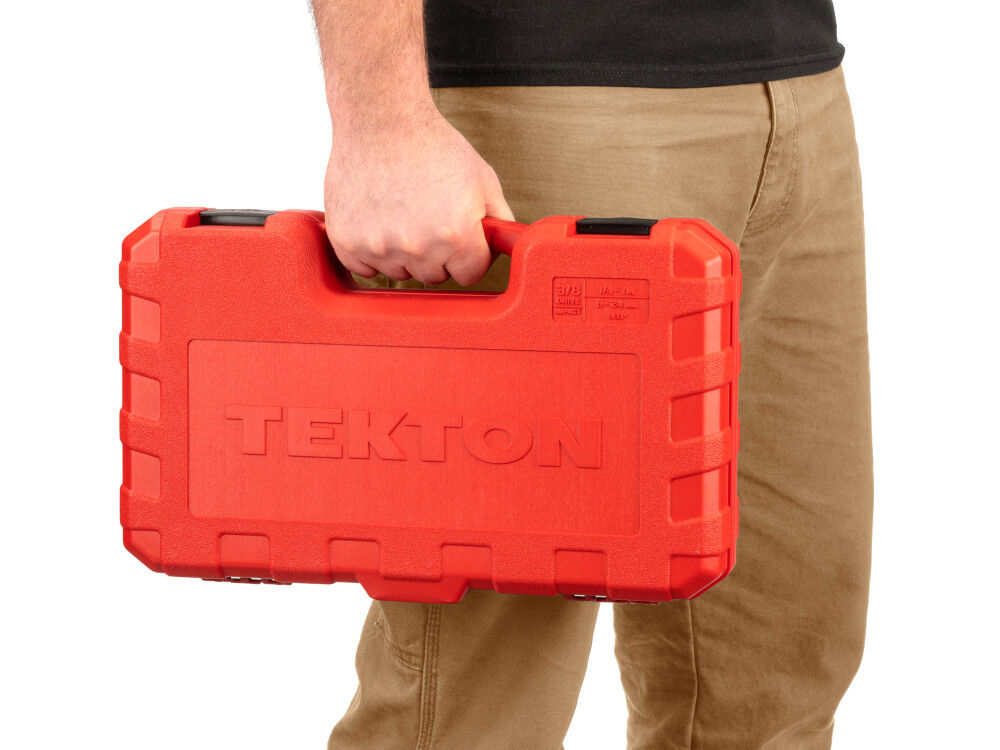Tekton 3/8 Inch Deep 6 Point Impact Socket Set, 37 Piece (1/4-1 Inch, 6-24 mm), large image number 4