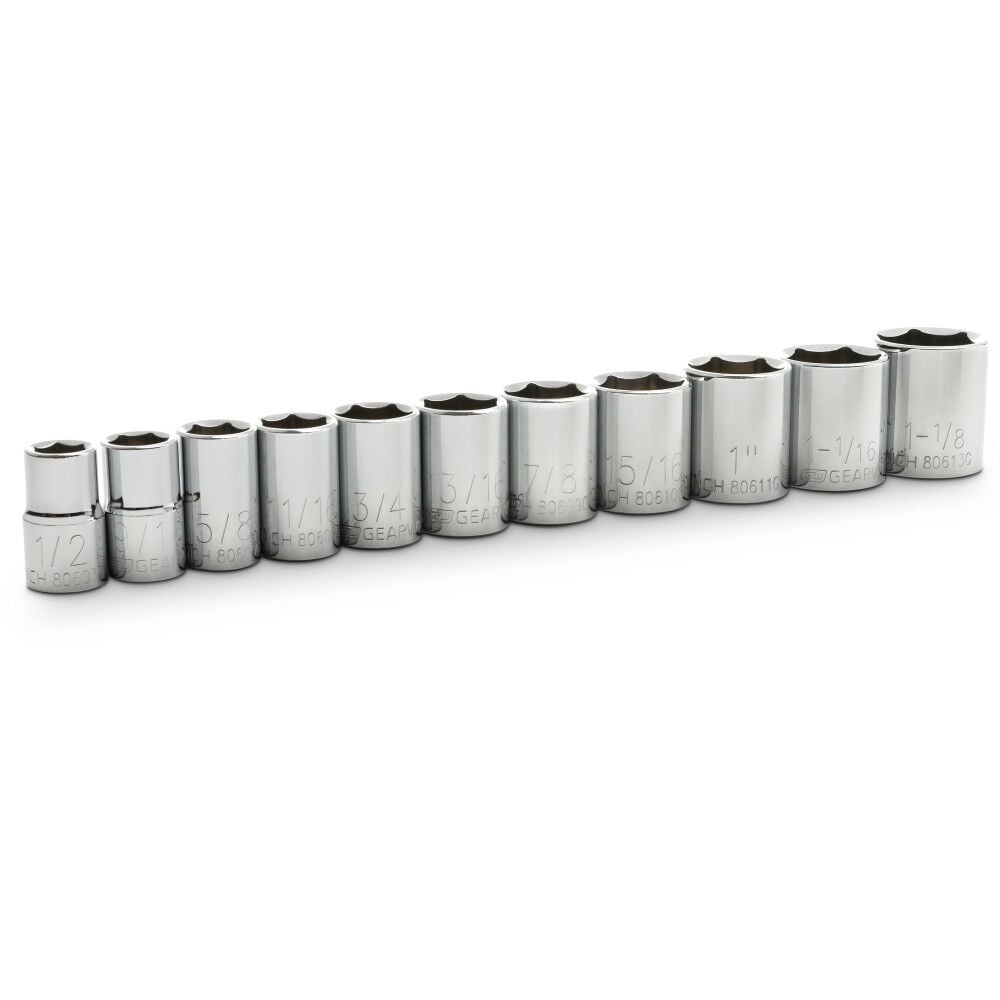 GEARWRENCH 1/2in Drive 6 Point Standard SAE Socket Set 11pc, large image number 1