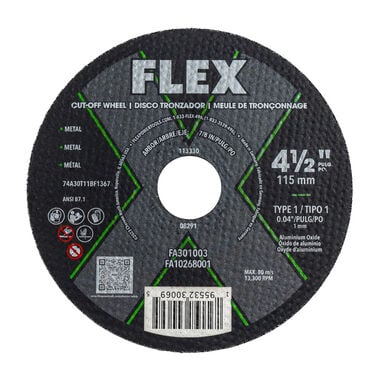 FLEX 4-1/2 Inch Cut-Off Wheel Type 1 5pk