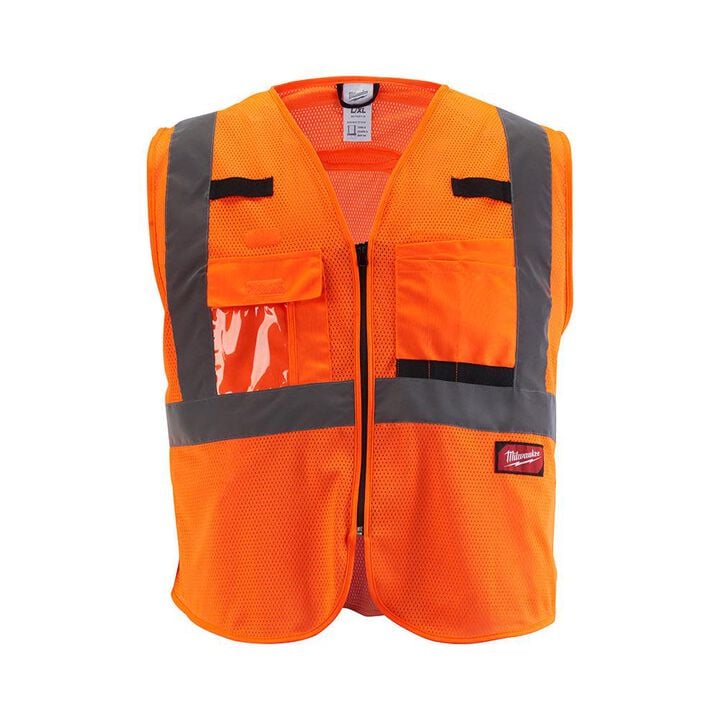 Milwaukee Class 2 High Visibility Mesh Safety Vest High Vis Orange