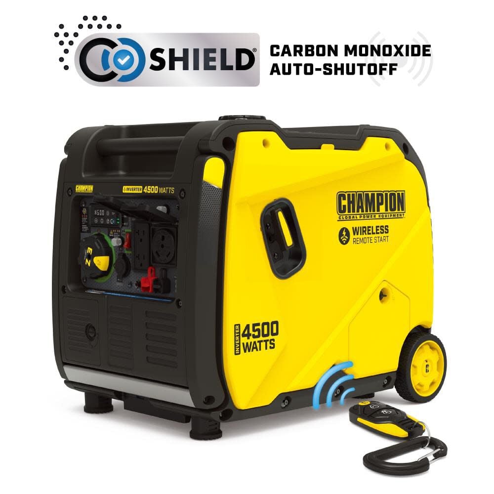 Champion Power Equipment 4, 500 Watt Gas Powered 49-State Portable Inverter Generator with CO Shield – 201324