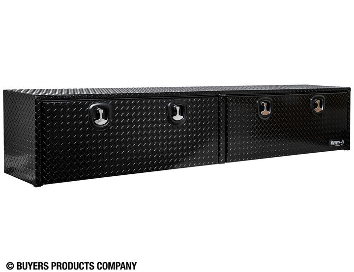Buyers Products Company 16x13x96 Inch Gloss Black Diamond Tread Aluminum Topsider Truck Box, large image number 0