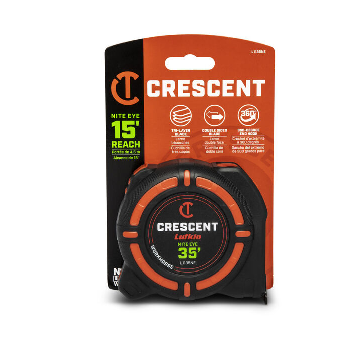 Crescent Lufkin Promotional 1-1/4 Inch x 35 Ft. WORKHORSE NITE EYE Tape Measure, large image number 4