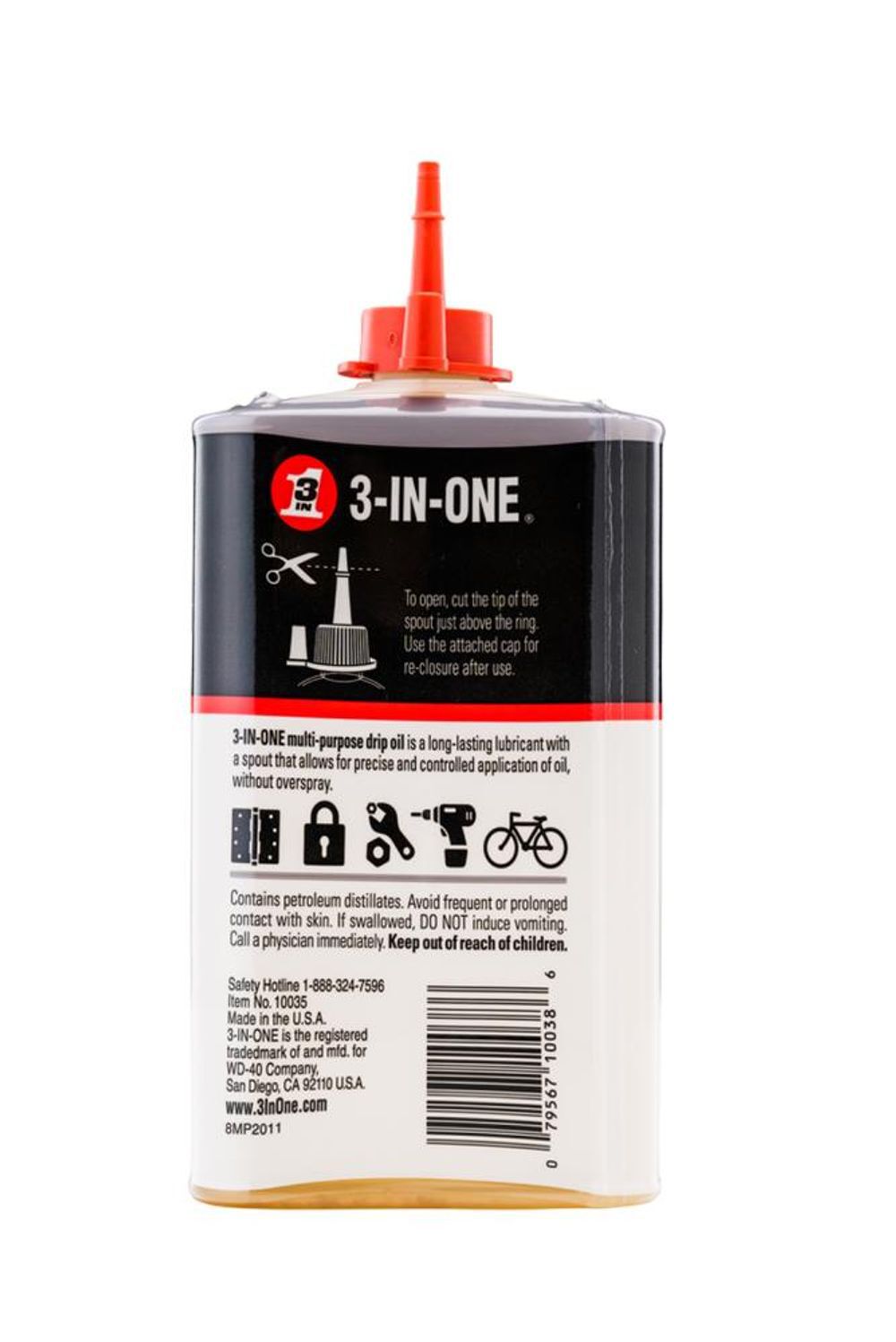 3-In-One Multi-Purpose Oil 8oz Long-Lasting Lubricant 12pk, large image number 4
