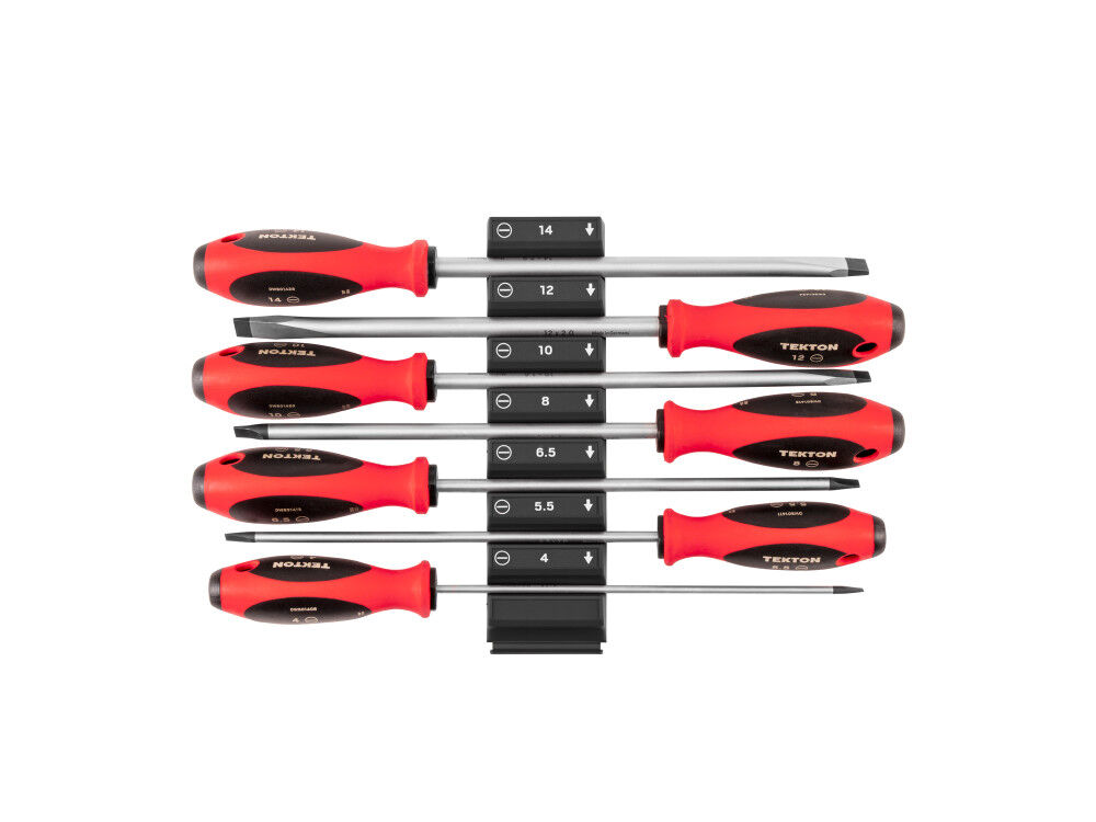 Tekton Slotted Screwdriver Set with Organizer 4 - 14 mm 7 Pieces, large image number 1