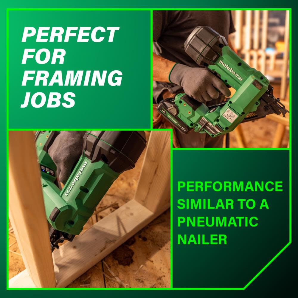 Metabo HPT 18V MultiVolt Cordless 30 Degree 3-1/2 Inch Paper Tape Framing Nailer Kit & 18 Inch Extended Magazine, large image number 5