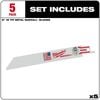 Milwaukee 6 in. 18TPI SAWZALL Blade 5PK, small image number 2