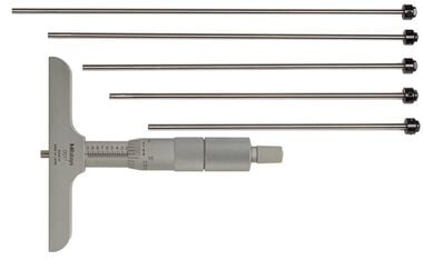 Mitutoyo Depth Micrometer Series 129 with Interchangeable Rod 0-6in
