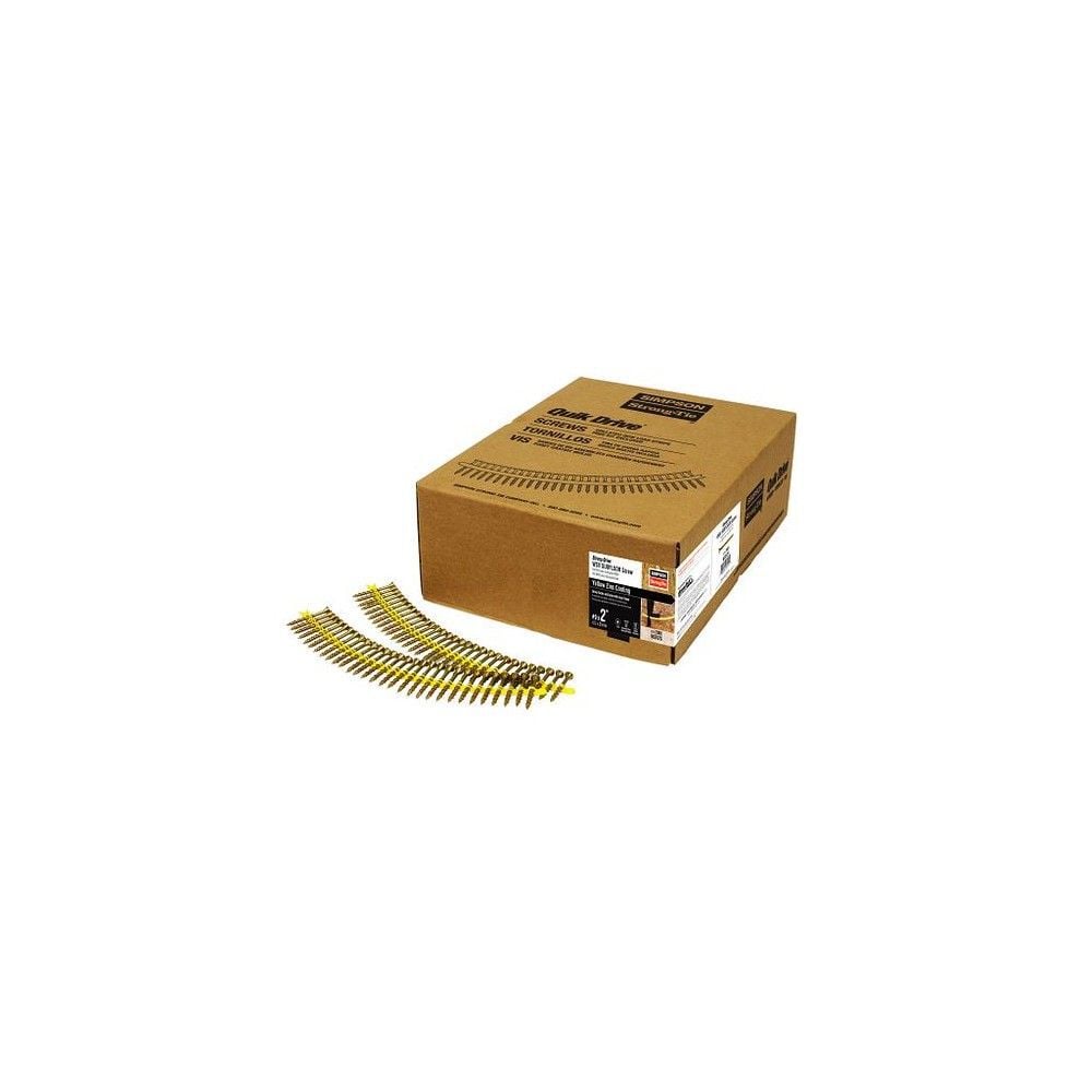 Simpson Strong-Tie Strong-Drive #9 x 2in L T25 Yellow Zinc Interior Wood Screw 2000pk, large image number 1