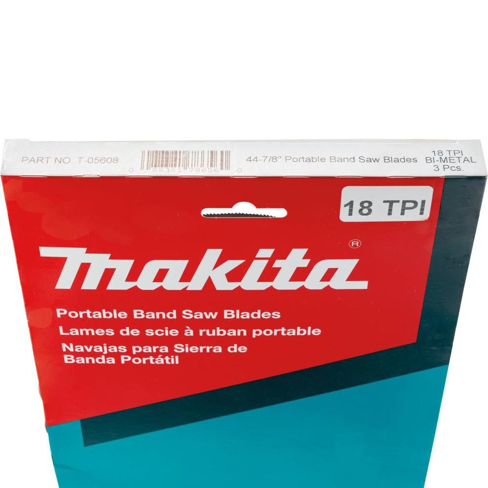 Makita 44 7/8 Inch 18 TPI Bi Metal Portable Band Saw Blade 3 Pack, large image number 4