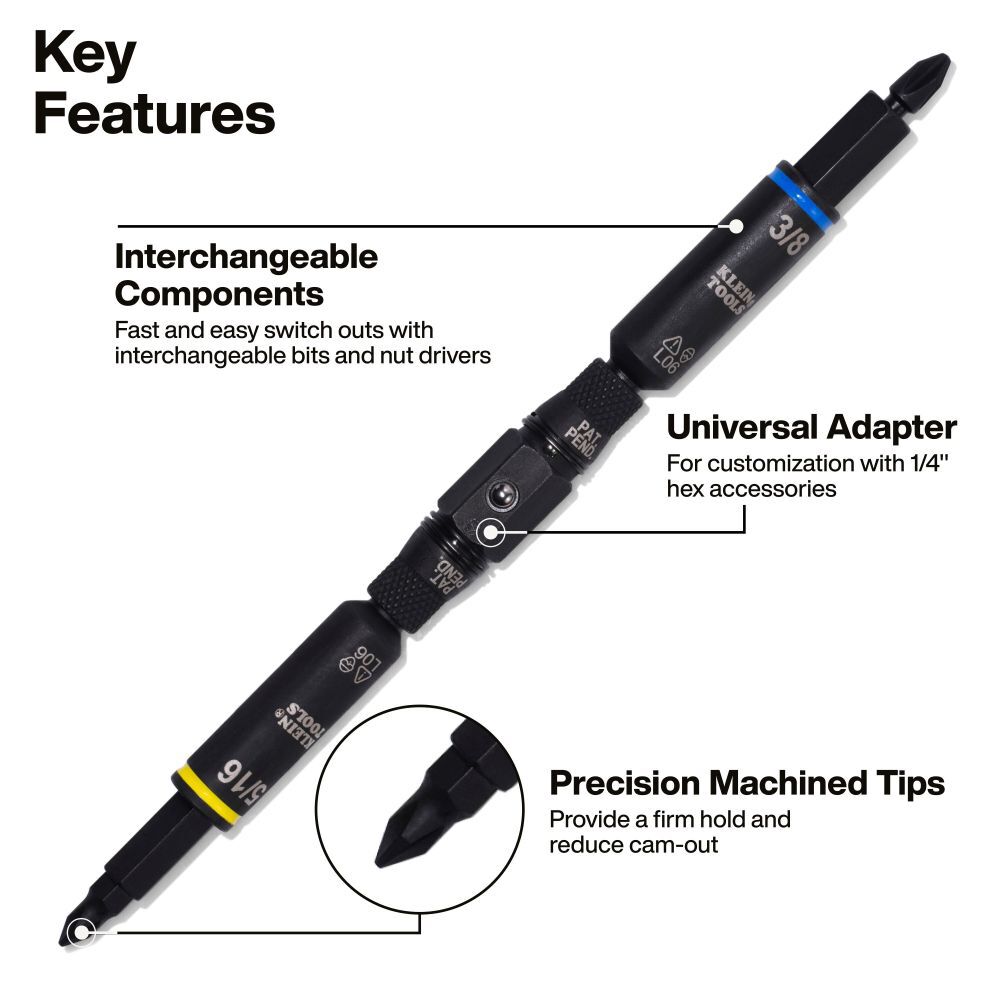 Klein Tools KNECT 11-in-1 Ratcheting Impact Rated Screwdriver/Nut Driver, large image number 4