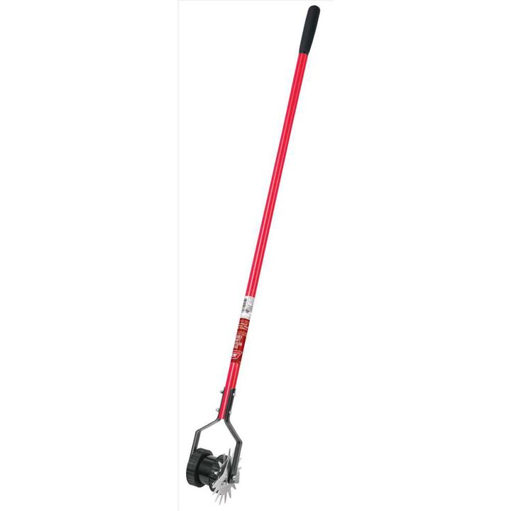 Truper Tru-Tough Steel Dual-Wheeled Rotary Edger with Fiberglass Handle