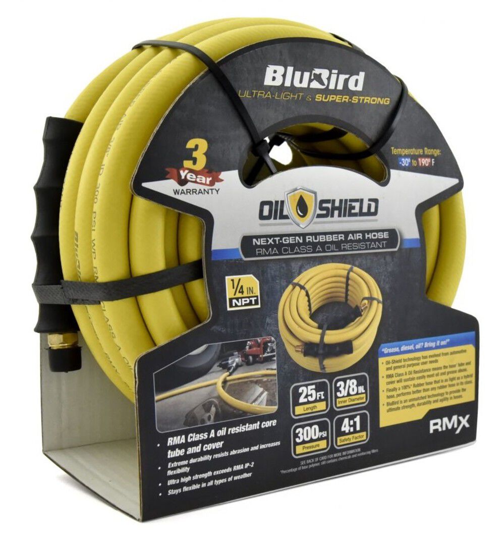 BluBird OilShield 3/8 Inch x 25 Ft. Nitrile Rubber Air Hose Assembly, large image number 4