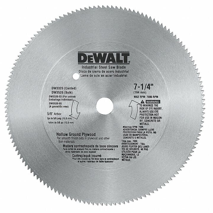 DEWALT 7-1/4 In. 140T Steel Plywood Blade, large image number 0