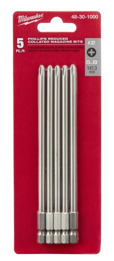 Milwaukee 5-Piece Phillips Reduced Collated Magazine Bits