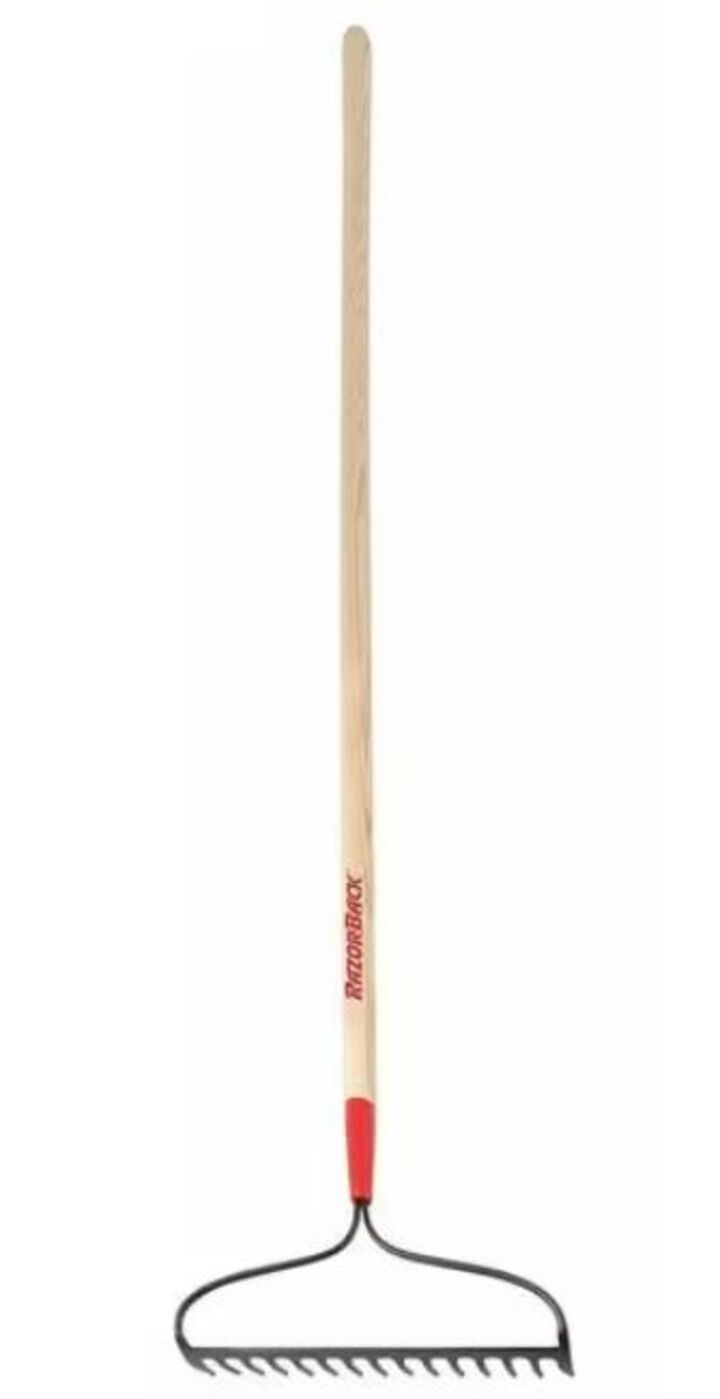 Razorback 16 Inch 15 Tine Bow Head Rake with 66 Inch Wood Handle