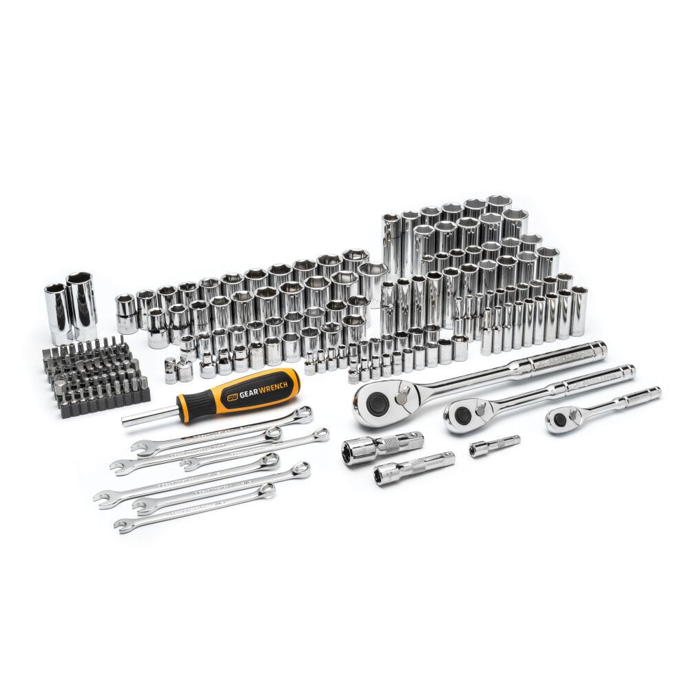 GEARWRENCH 1/4 Inch, 3/8 Inch , 1/2 Inch SAE/MM Mechanics Hand Tool Set, 185 Piece, large image number 1