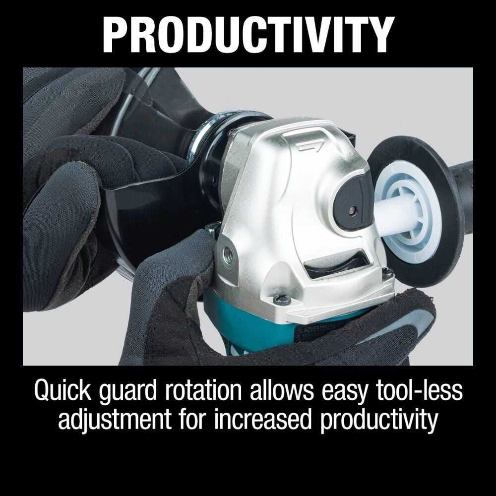 Makita 4-1/2in / 5in Paddle Switch Angle Grinder with AC/DC Switch, large image number 6