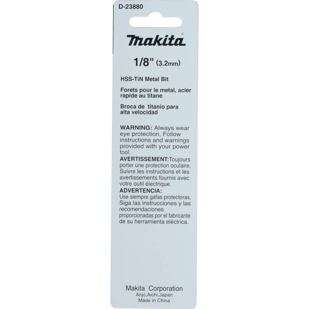 Makita 1/8 Inch Titanium Coated Drill Bit, 1/4 Inch Hex Shank, large image number 12