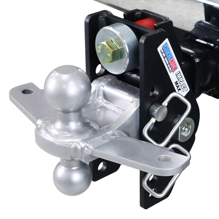 Shocker Hitch 20K Impact Max 2.5 Inch Cushion Hitch & Silver Combo Sway Bar Tab Ball Mount 2 Inch & 2-5/16 Inch Hitch Balls, large image number 1