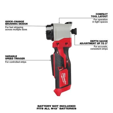 Milwaukee M12 Cable Stripper (Bare Tool), large image number 2