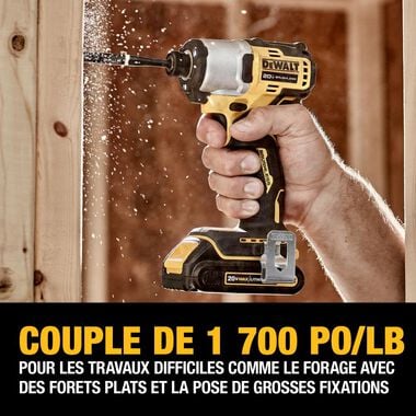 DEWALT 20V MAX 1/4in Impact Driver Kit Brushless Cordless, large image number 9