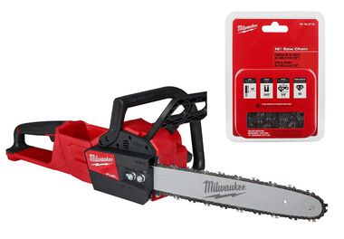 Milwaukee M18 FUEL 16 in Chainsaw (Bare Tool) with 16 in Replacement Chain Bundle
