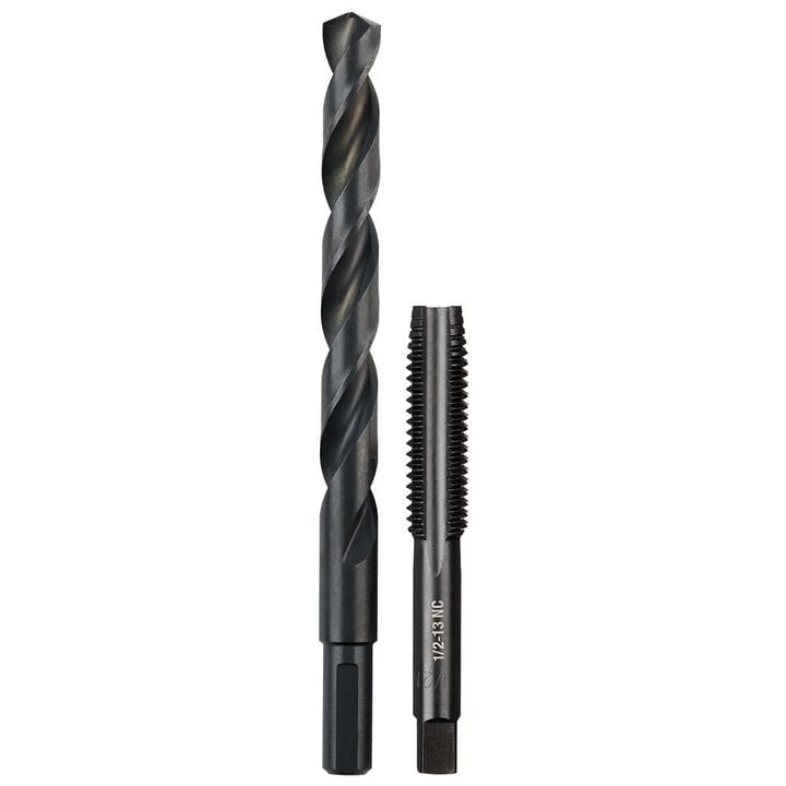 Milwaukee 1/2 in -13 NC Straight Flute Plug Tap & 27/64 in  Drill Bit