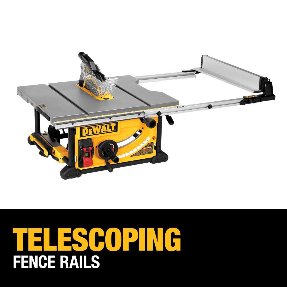 DEWALT 10in Jobsite Table Saw 32 1 2in Rip Capacity Rolling Stand DWE7491RS Acme Tools