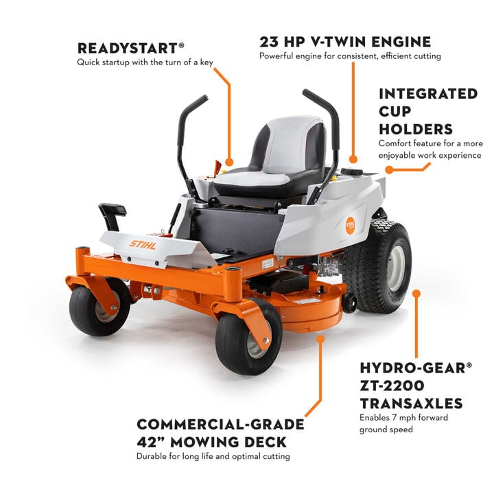 Stihl RZ 142 Z TURN 42 Inch Gas Powered Zero Turn Lawn Mower, large image number 1
