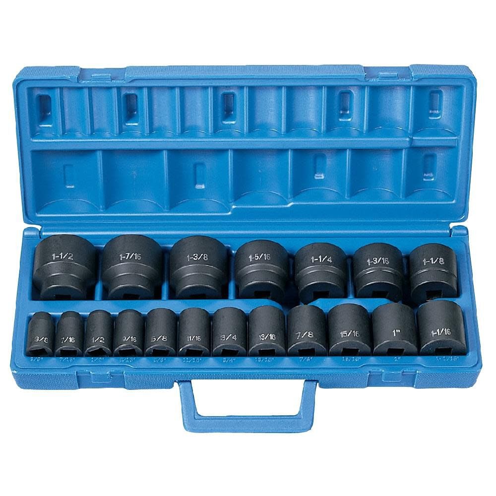 Grey Pneumatic 1/2in Drive 19 Pc. Standard Length Fractional Master Set, large image number 2