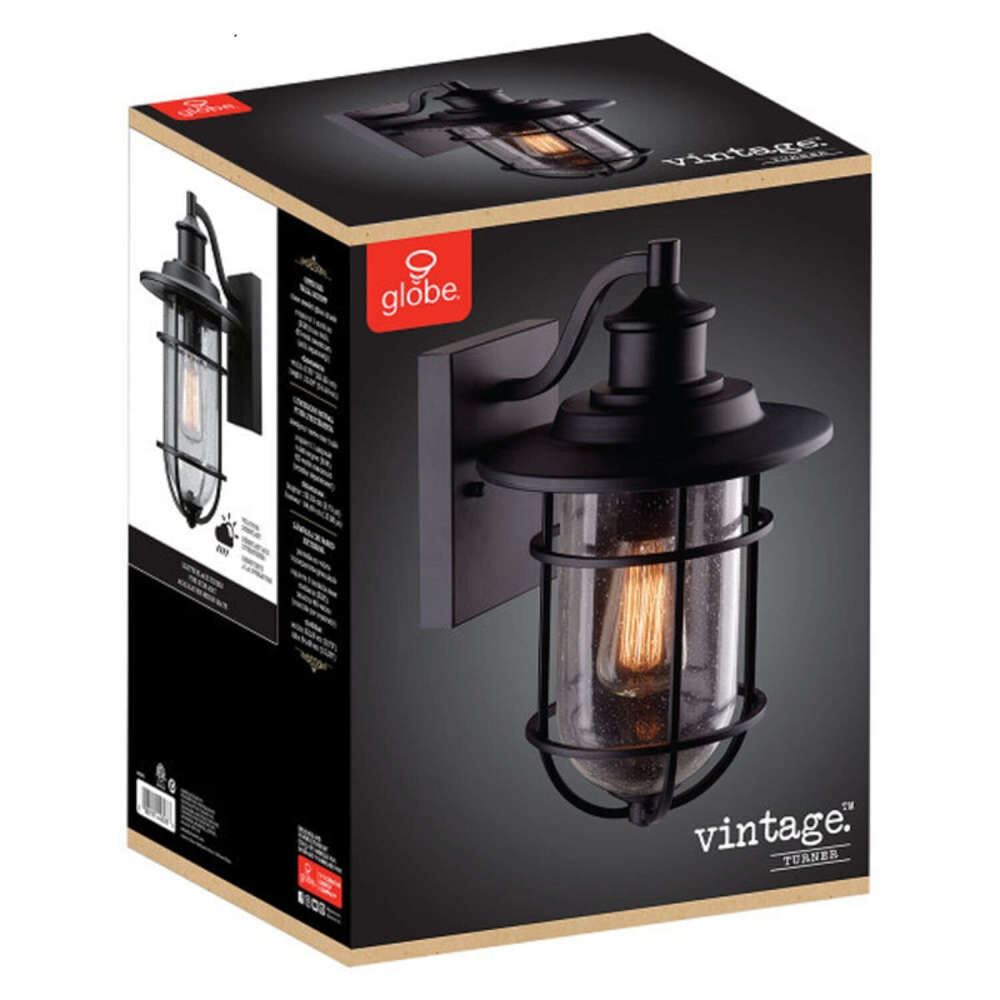 Globe Electric Vintage Turner Wall Sconce Natural Black 1 Light, large image number 4