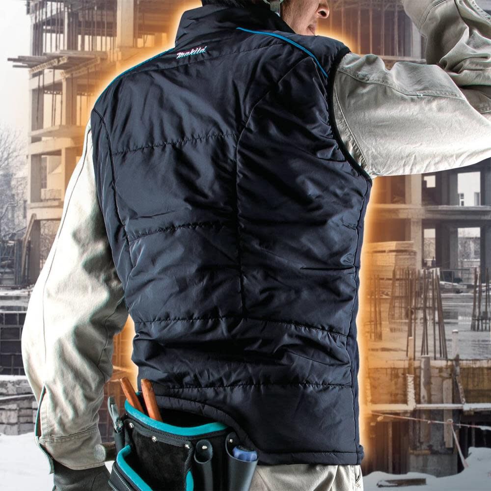 Makita 18V LXT Cordless Heated Vest Large Black Bare Tool DCV202ZL Acme Tools