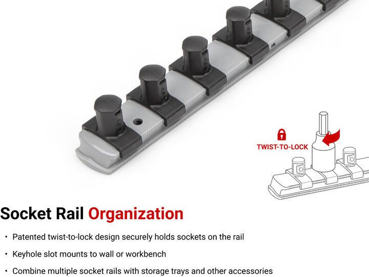Tekton 3/8, 1/2 Inch External Star Socket Set with Rail, 14 Pieces (E4-E24), large image number 3