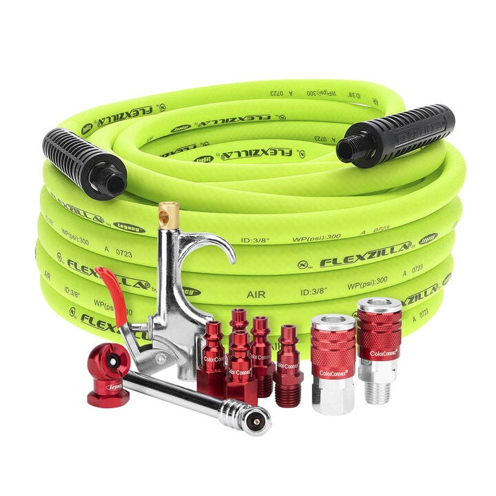Flexzilla 11-Piece 3/8 Inch I.D x 50 Ft. L Air Compressor Hose Kit