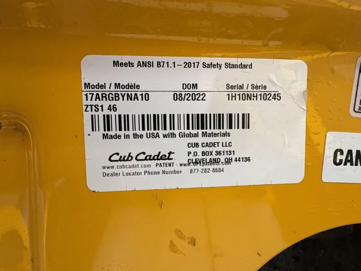 Cub Cadet ZTS1 46 Inch Zero-Turn Riding Lawn Mower Used 2022, large image number 10