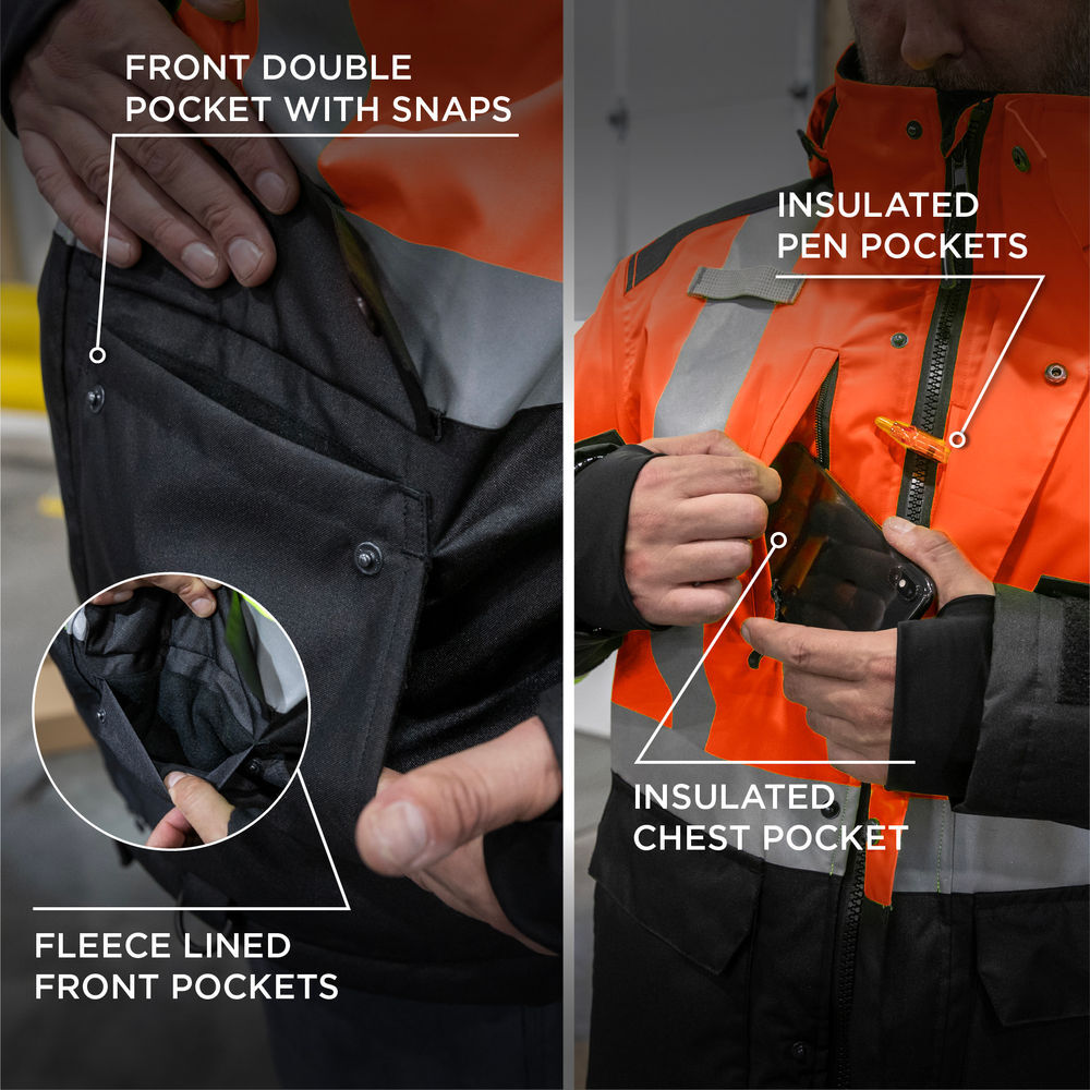 Ergodyne 8390 ampliFIRE Lining Class 3 Hi-Vis Jacket 2XL Orange, large image number 6
