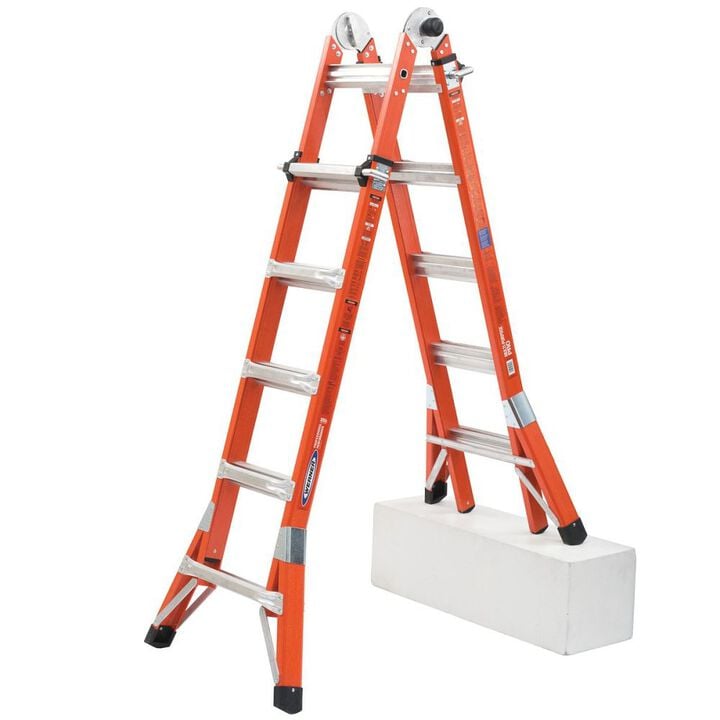 Werner 22 Ft. 300Lbs Fiberglass Type IA Multi-Position Pro Ladder, Orange, large image number 3
