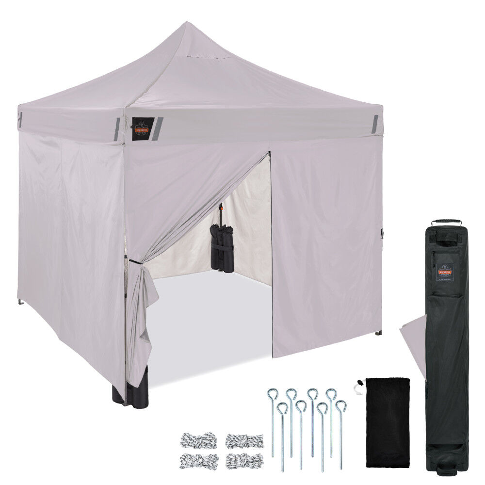 Ergodyne 10 Ft x 10 Ft Enclosed Pop-Up Tent Kit White – 12963