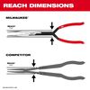 Milwaukee 13inch Long Reach Pliers Straight Nose, small