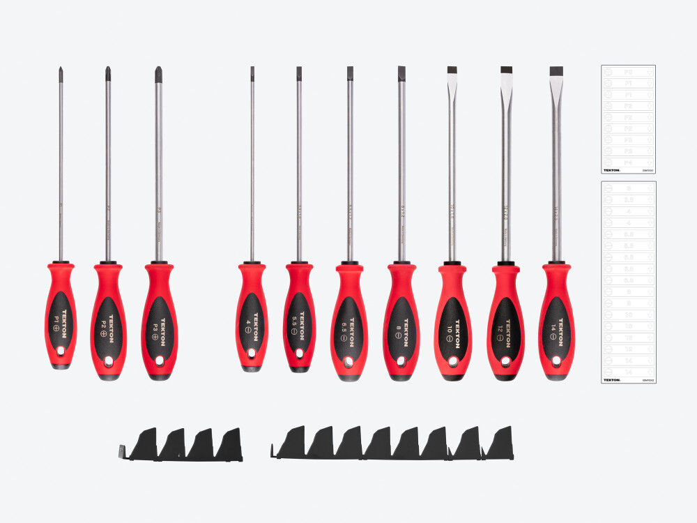 Tekton Phillips and Slotted Screwdriver Set with Organizer #1-#3, 4-14 mm 10 Pieces, large image number 2