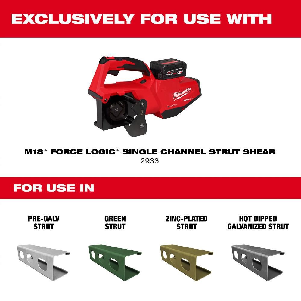 Milwaukee 3/4 Inch x 1-1/2 Inch Single Strut Shearing Dies, large image number 2