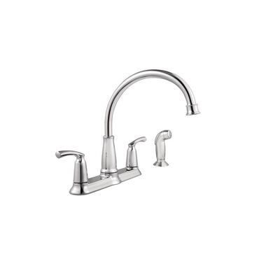 Moen Bexley Kitchen Faucet with Side Spray Chrome 2 Handle High Arc