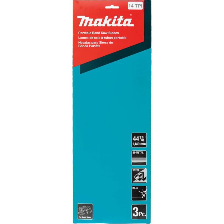 Makita 44 7/8 Inch 14 TPI Bi Metal Portable Band Saw Blade 3 Pack, large image number 1