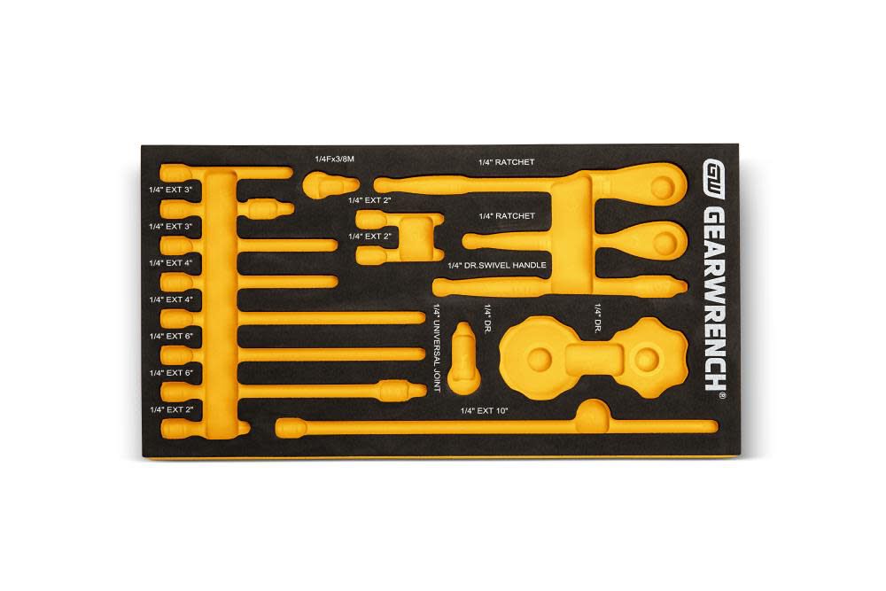 GEARWRENCH Ratchet & Drive Tool Set 1/4in 90T with EVA Foam Tray