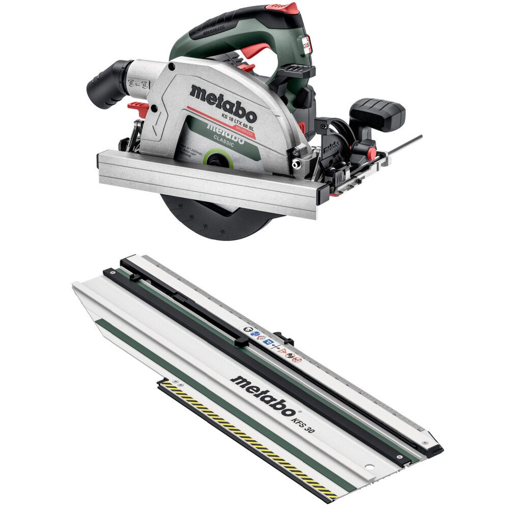 Metabo KS 18 LTX 66 BL Circular Saw, KFS 30 Cross Cutting Rail Bundle, large image number 1