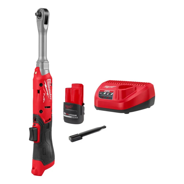 Milwaukee M12 FUEL 1/4 Inch Extended Reach Ratchet Kit