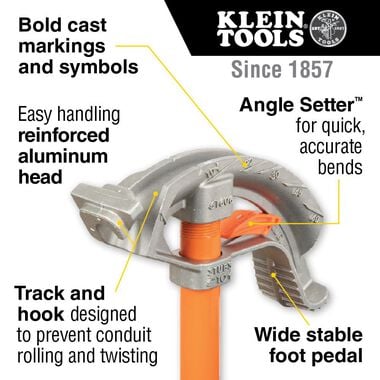 Klein Tools Aluminum Conduit Bender 1/2in EMT, large image number 1