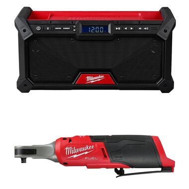 Milwaukee M18 Bluetooth Jobsite Radio (Bare Tool) and M12 High Speed Ratchet (Bare Tool) Bundle