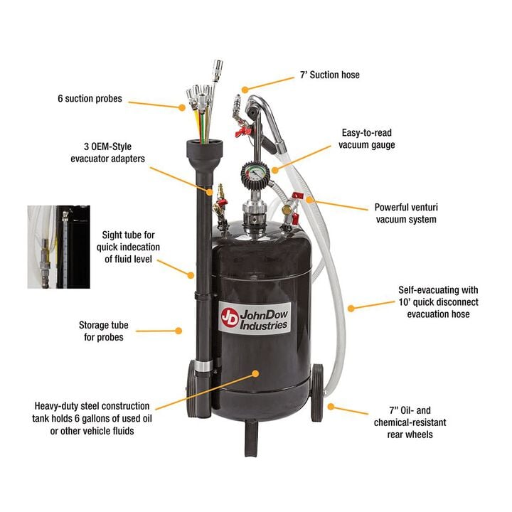 Johndow 6 Gallon Steel Fluid Evacuator, large image number 1